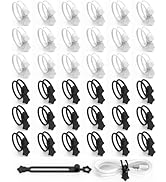 36-Pack Silicone Cable Ties, Reusable Cord Organizer Straps With 2 Binding Methos, Durable &amp; Stre...
