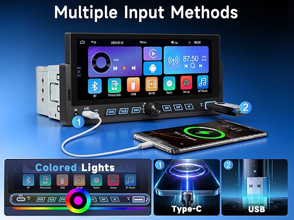 single din touch screen car stereo