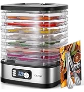 OSTBA 8-Tray Food Dehydrator Machine with LED Control Panel, BPA-Free Trays, 360° Air Circulation...