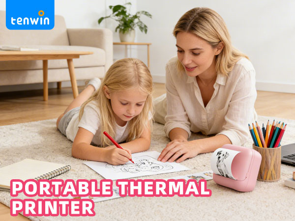 tenwin Portable Thermal Printer W001 Pink