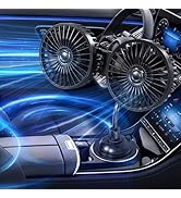 HUENLYEL Dual Head Car Fan for Cup Holder, Cup Holder Fan for Car Truck Vehicle Van RV with 3 Adj...