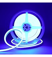 Blue Neon LED Strip Light,DC 12V 600 SMD2835 LED Neon Rope Lights,Upgraded 16.4ft/5m Led Light St...