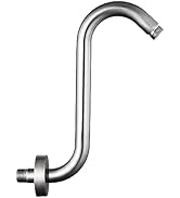 Shower Head Extension Arm,10 Inch High Rise Shower Arm with Flange,S" Shaped Shower Head Extensio...