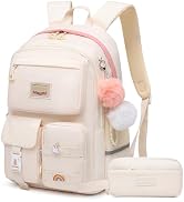 Alrisg Girls Backpack Student Laptop Book Bag with Multiple Pockets for Teen Kids Elementary Midd...