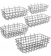 5-Piece Pegboard Baskets Set - Heavy Duty Peg Board Organizer Accessories Bin Set, Premium Black ...