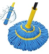 Self-Wringing Twist Mops for Floor Cleaning, Microfiber Floor mop with 57 
