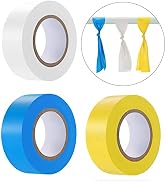 3 Pack Flagging Tape,Non-Adhesive Marking Tape Surveyors Tape Neon Marking Tape Non-Adhesive Tape...