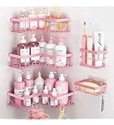 Liuoud Corner Shower Caddy 5 Pack, Rustproof Stainless Steel Shower Organizer with Soap Rack Toot...