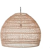 KOUBOO 1050101 Open Weave Cane Rib Bell Hanging Ceiling Lamp, One Size, Wheat