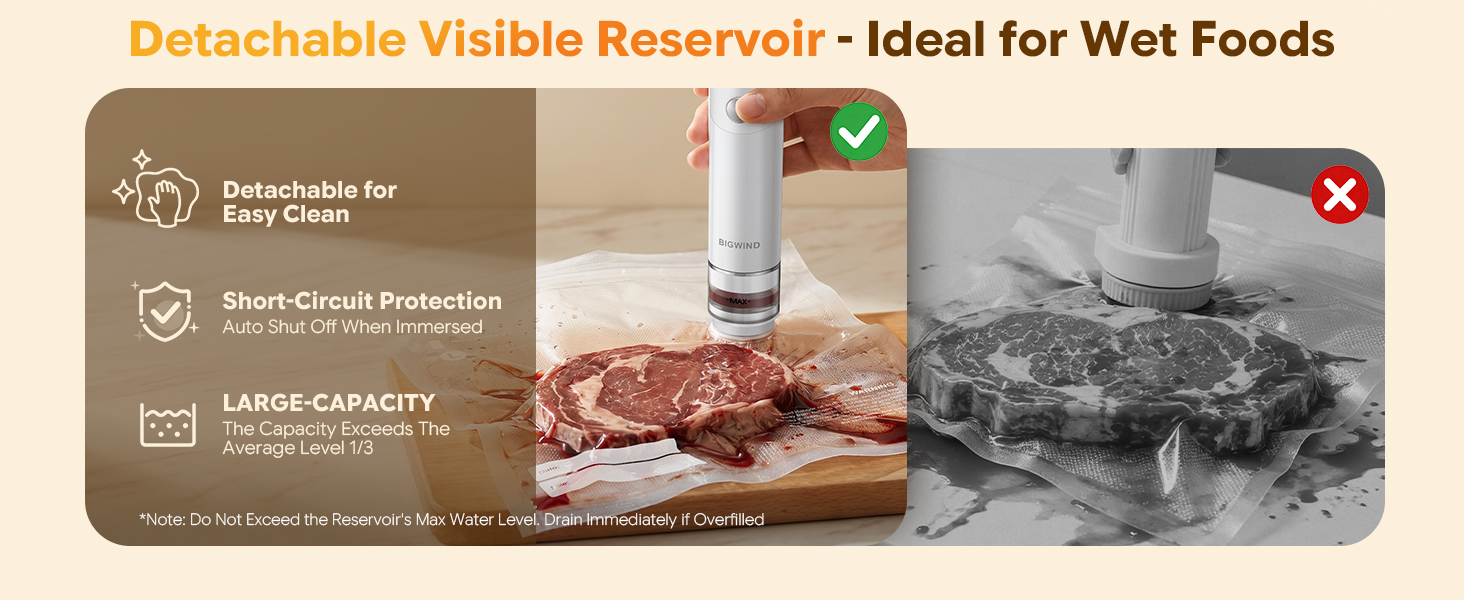 Portable Vacuum Sealer with Detachable Visible Reservoir