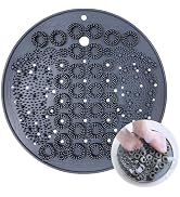 Luckyiren Larger Foot Scrubber Mat for Shower, Silicone Foot &amp; Back Body Exfoliator Massager Clea...