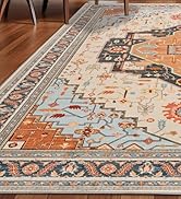 Macgace 5x7 Washable Rugs for Living Room, Low Pile Soft Floor Covering Carpet for Bedroom Kitche...