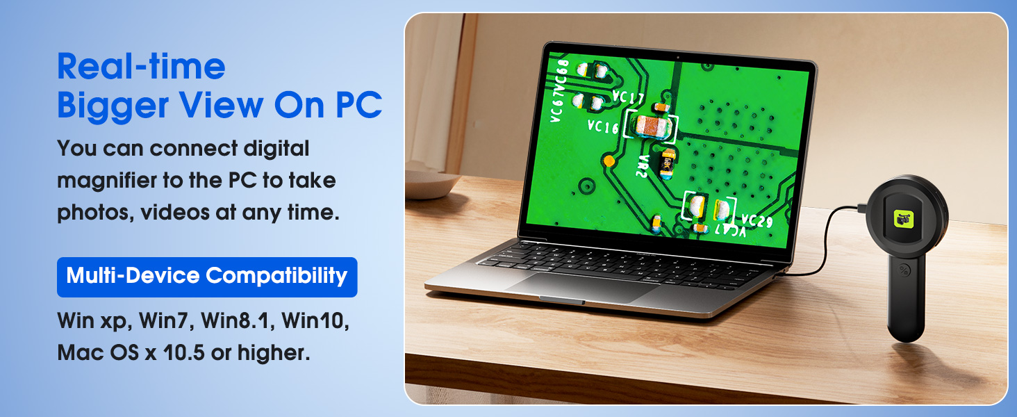 100X Pocket Handheld Mini Portable Digital Microscope Kid Adult Screen Lights Coin Trichomes Jewelry