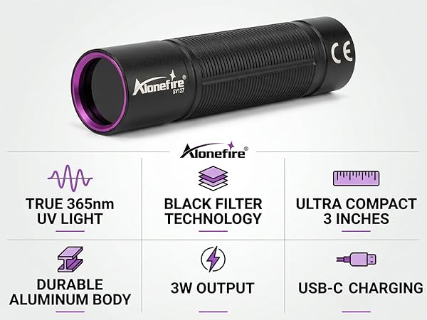 MINI 365NM uv flashlight