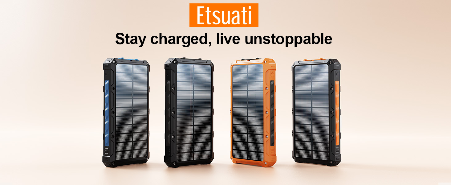 ETSUATI Solar Charger Power Bank