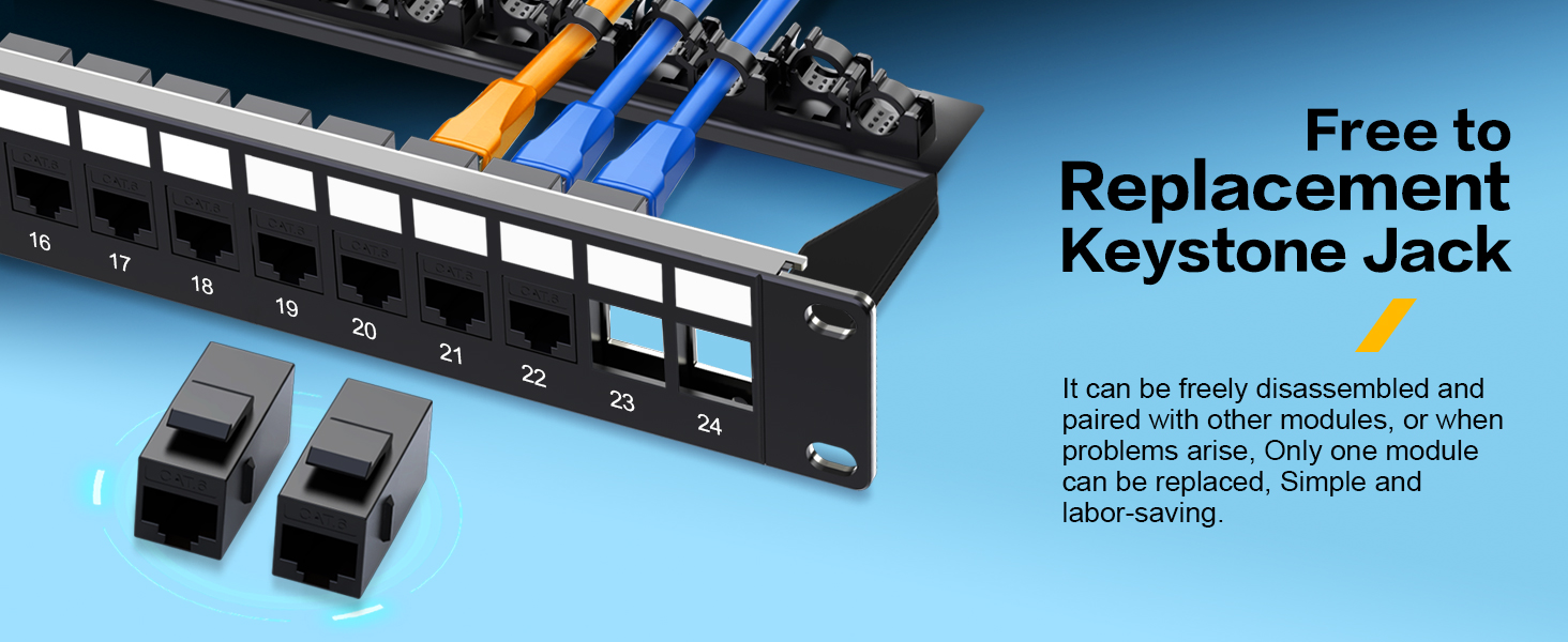 24port keystone patch panel