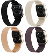4 Pack Stretchy Solo Loop Nylon Bands Compatible with watch 38mm 40mm 41mm 42mm 44mm 45mm 46mm 49...