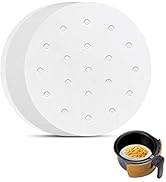 Parchment Paper Set of 200, 5 Inch Round Air Fryer Liners/Perforated Parchment Paper for Air Frye...