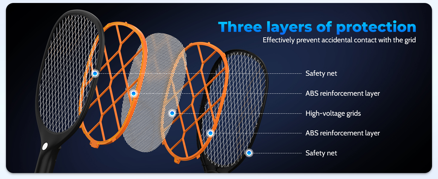 Electric Fly Swatter Bug Zapper Racket