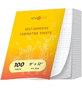 HTVRONT Self-Adhesive Laminating Sheets - 100 Pack, 5mil, 9 X 12 Inches Self Laminating Sheets, N...