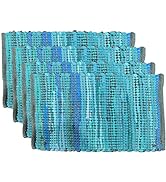 SPN-FOR1 Natural Chindi Jute Placemats Set of 4 Vintage Boho 13x19 Inch Table Mats for Kitche...