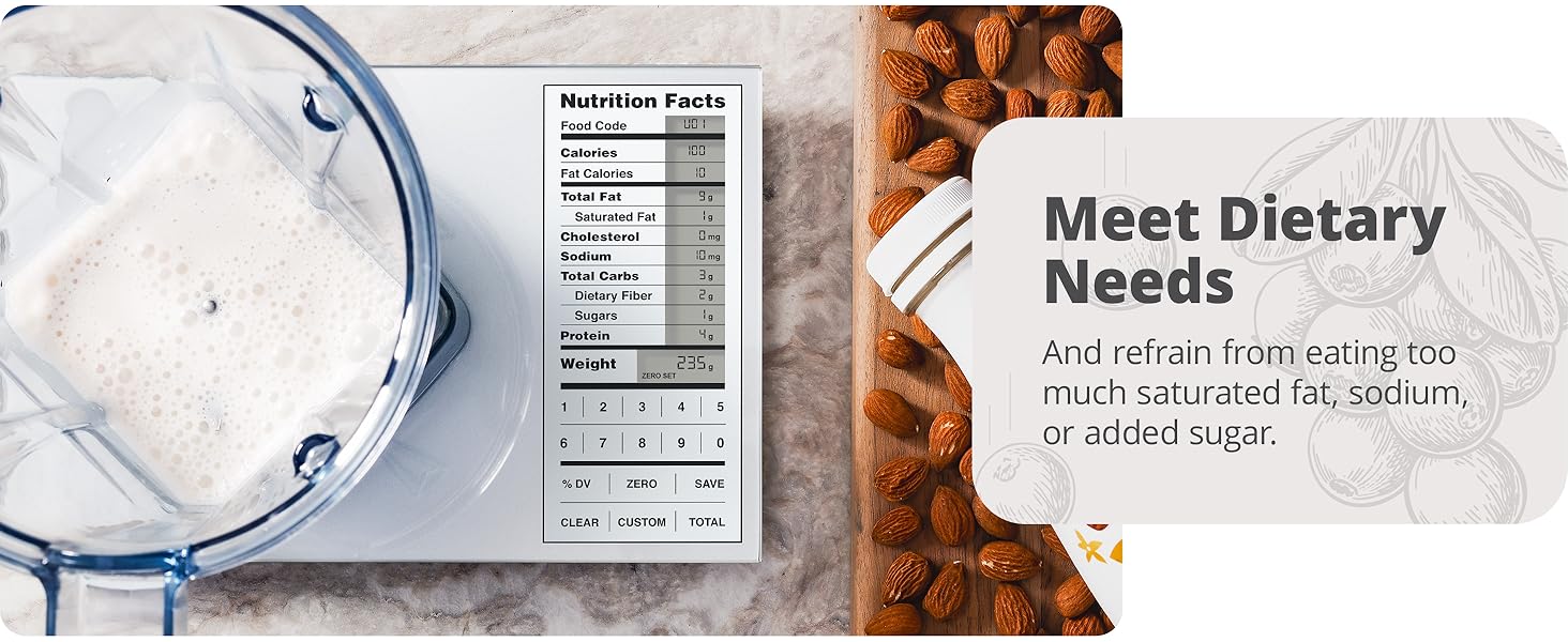 Meet dietary needs using calorie scale for food macro counter food tracker