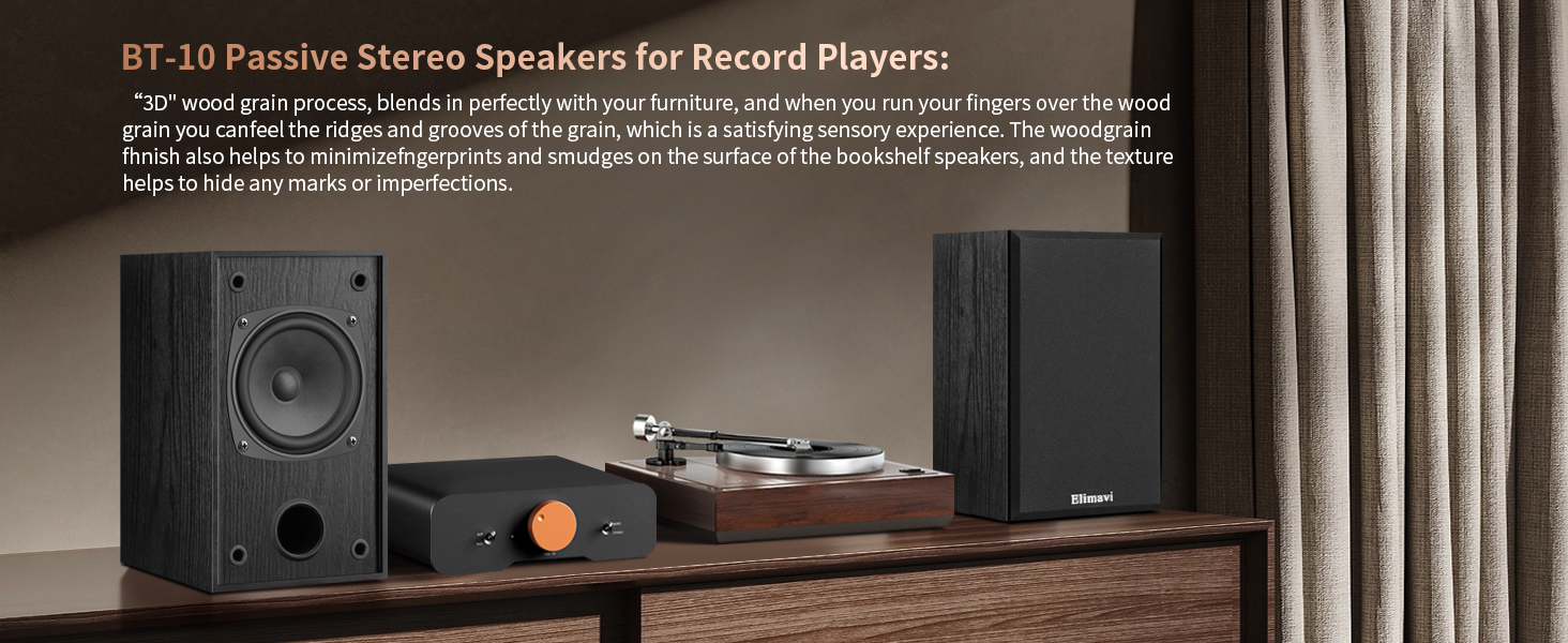 Suitable for record players, requires connection to an amplifier