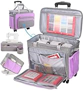 FINESUN Sewing Machine Case with Wheels,Detachable Rolling Sewing Machine Carrying Case on Wheels...