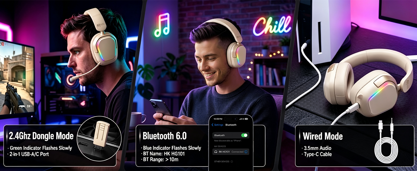 headset with triple mode