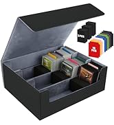 AOBOPLE Trading Card Storage Box,1800+ Card Box Storage with 10 Dividers and 3 Foam Supporters PU...