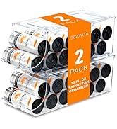 SCAVATA 2 Pack Skinny Can Organizer for Refrigerator, Stackable Tall Skinny Soda Pop Can Holder D...