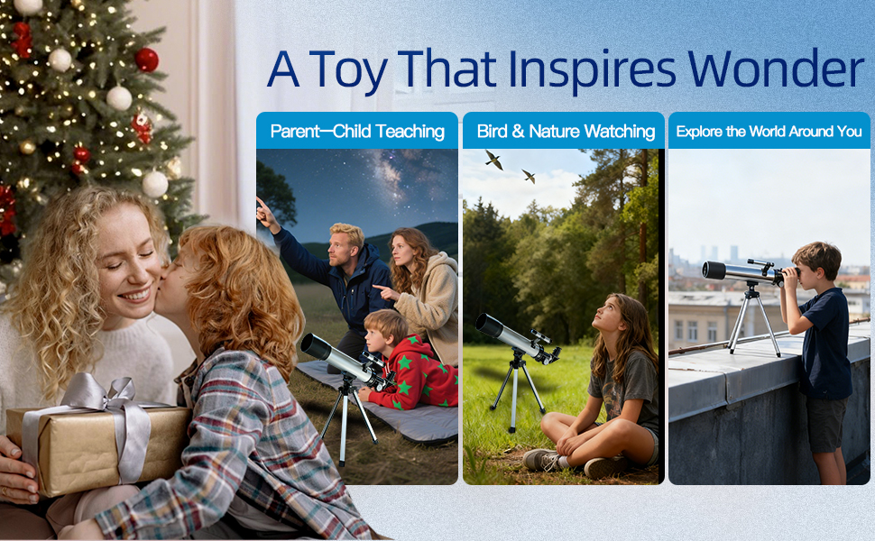 Telescope for Kids 50mm 100x Magnification Beginner Telescopio with Tripod