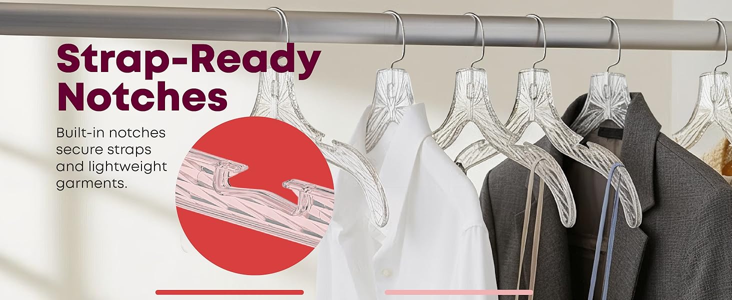 Hangers with Clips Plastic Set of 12 Pack Heavy Duty Hangers Dresses, TShirts Closet Organization