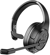 EKSA Noise Cancelling Trucker Bluetooth Headset with Microphone Wireless AI-Powered ENC Headphone...