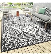 Outdoor Rug Boho Area Rug 6x9 Vintage Large Indoor Outdoor Rug Outdoor Decorations for Patio, Bal...