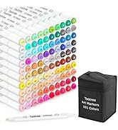 Taotree Alcohol Markers 101 Colors Dual Tips Art Markers Sketch Pens Set, Art Supplies Kit, Drawi...