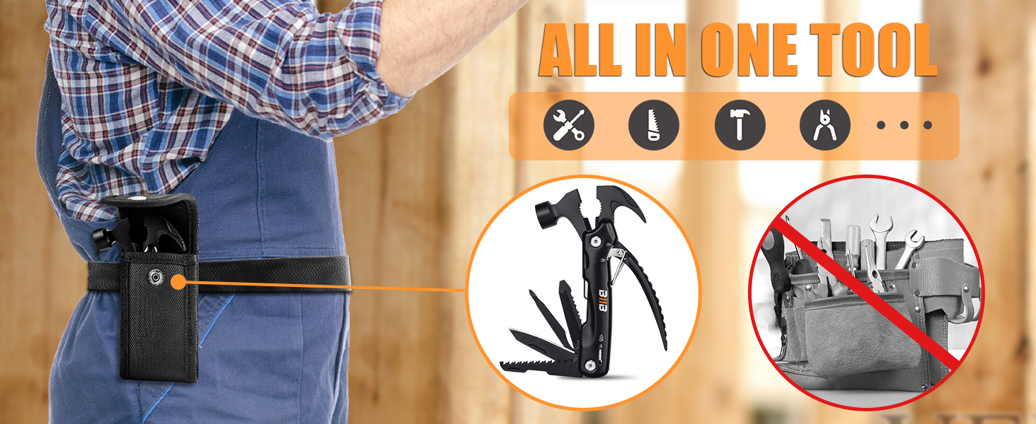 12 in 1 hammer multitool anniversary birthday gifts for men camping essentials survival gear tools