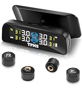 RV Tire Pressure Monitoring System,Tire Pressure Monitor System with Solar Charge,Color LCD Displ...