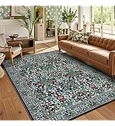 GarveeHome Floral Area Rugs 5x7, Washable Rug for Living Room, Bedroom, Low Pile Non Slip Stain R...