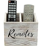 MyGift Remote Control Holder,TV Remote Holder,Wood Remote Caddy for Table,2 Large Compartment,Sha...