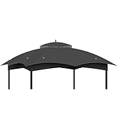 Replacement Canopy Top Cover, Double Tiered Waterproof Canopy Roof for Lowe's Allen Roth Gazebo #...