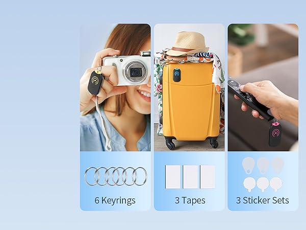 Esky Ultra Slim Key Finder, TV Remote Finders Locator with 80dB Sound 6 Receivers Wallet Trackers