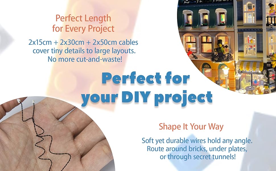 Connecting cables for diy lego/moc A+3