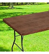 Smiry Rectangle Table Cloth Cover, Waterproof Elastic Fitted Picnic Tablecloth for 6 Foot Tables,...