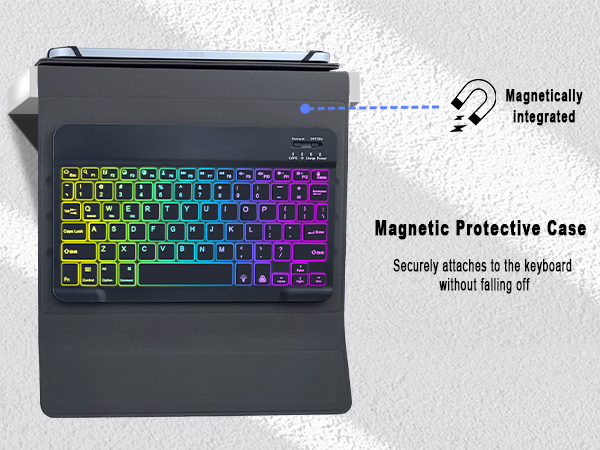 Universal Tablet Backlit Keyboard Case Black - 14