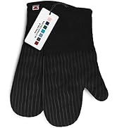 Big Red House Silicone Oven Mitts Heat Resistant Kitchen Gloves with Fingers, Professional Grade ...