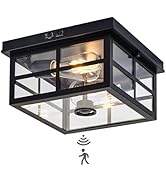 Vexagyle Outdoor Ceiling Light with Motion Sensor,2-Light Outdoor Ceiling Lights for Porch Flush ...