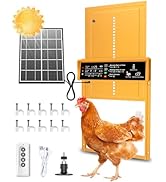 Pet Deluxe Automatic Chicken Coop Door, 2025 Upgrade 7W Solar Power Chicken Door with 10PCS Wire ...