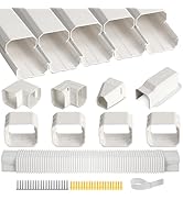 SUREPHON 3" 10Ft Mini Split Line Set Cover, Plastic Line Kit for Outside Units, Mini Split Air Co...