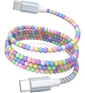USB C to USB C Cable 6FT,60W Fast Charging Beaded Charger Cord 2M for iPhone 17 16 15 Pro Max/iPa...